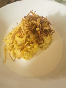 Antica Osteria Molinari Sante, tagliolini carciofi e burrata