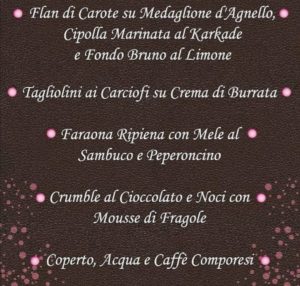 Antica Osteria Molinari Sante, menu san valentino